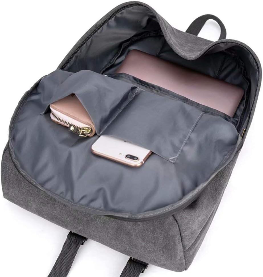 Mochila de lona para laptop, mochila duradera, bolsa de viaje para hombres y mujeres.., Gris
