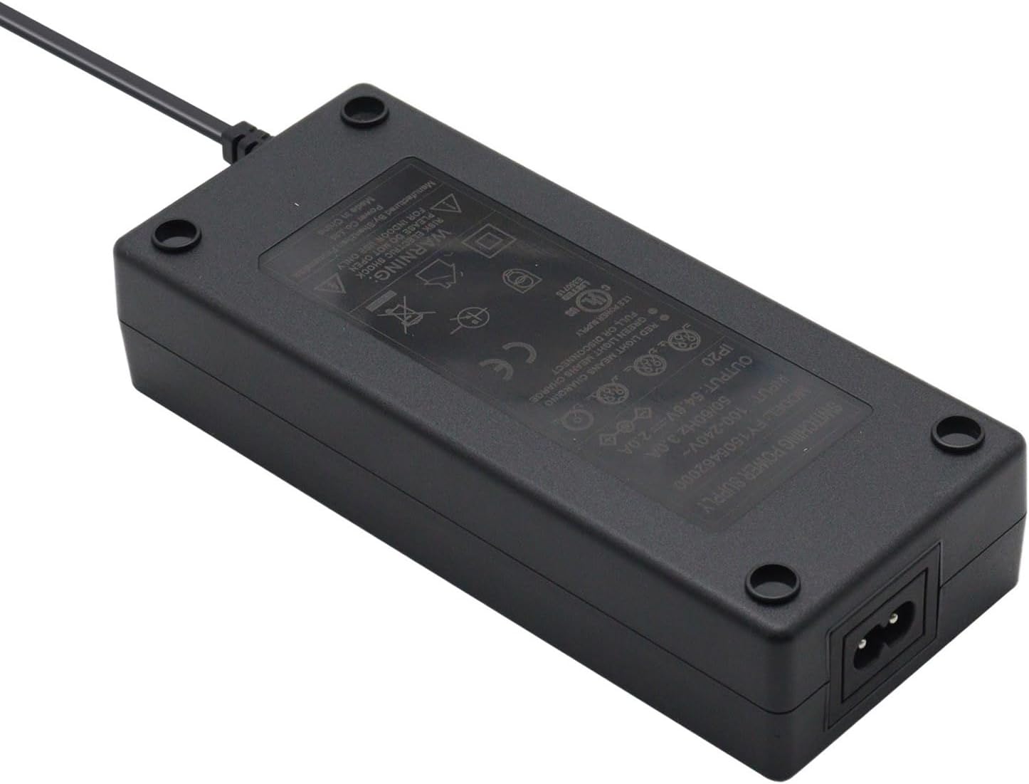 Salida con certificación UL 54.6V 2A 48V Cargador de batería de litio para batería de litio de 48V 13S Enchufe DC 0.217 in 0.083 in con 0.217 *