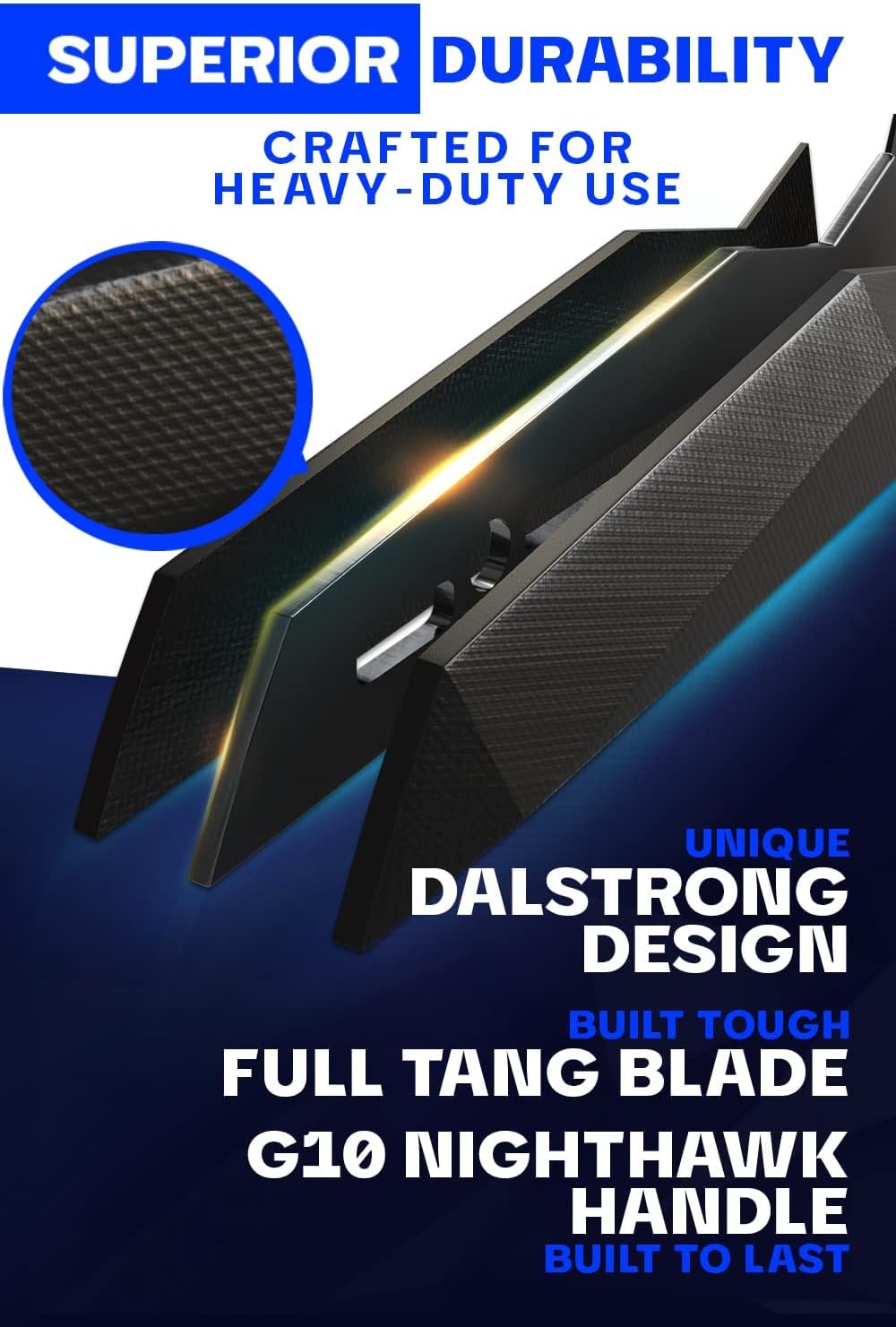 Dalstrong – Shadow Black Series – Cuchillo de acero HC alemán con revestimiento de nitruro de titanio negro, Acero HC alemán con revestimiento de