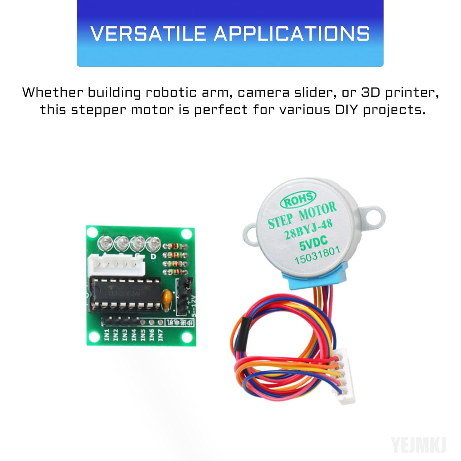 Motor paso a paso de 5 cables 28BYJ-48 Motor paso a paso de 5 cables, 5 V ULN2003 Chip Motor Driver Board para Raspberry Pi 4b 3b+3b 2b Zero W 0 WH
