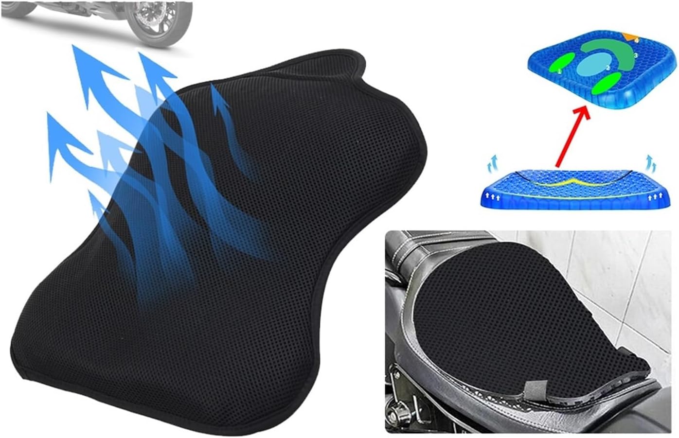 Cojín de asiento de motocicleta para Kawasaki Z650 Z700 Z800 Z900 Z900RS Accesorios de motocicleta Funda de cojín de gel transpirable para alivio de