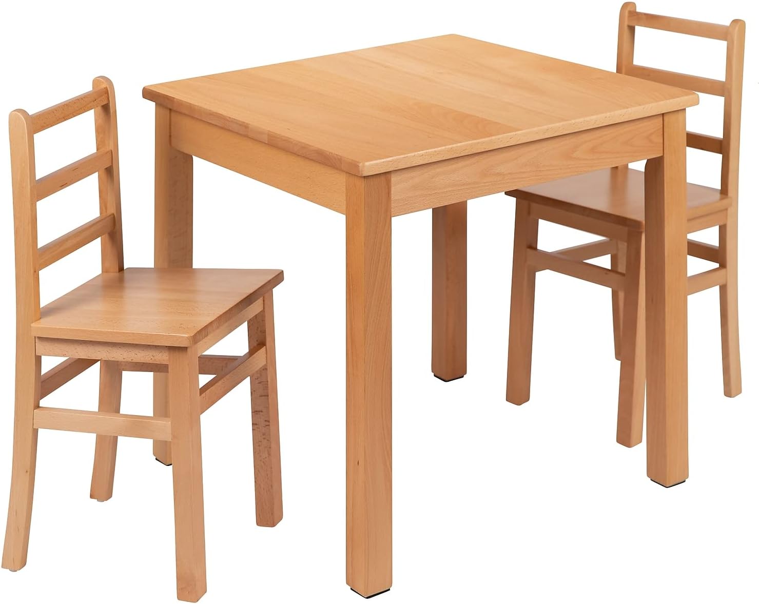 Flash Furniture Kyndl – Juego de mesa y silla de madera maciza natural para niños, para aula, sala de juegos, cocina