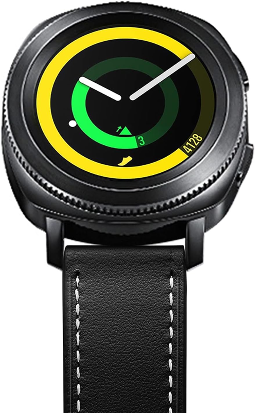 WOLLPO Correas de reloj inteligente, pulsera de repuesto de cuero, múltiples agujeros alternativos para una longitud ajustable. Correa de reloj de