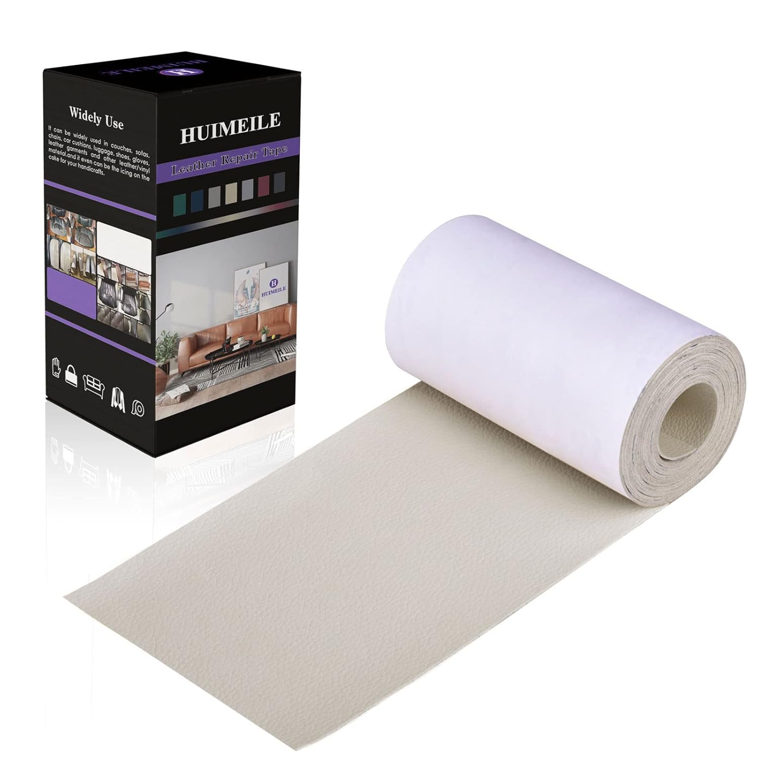 Cinta de parche de reparación de cuero de 4 x 60 pulgadas, cinta autoadhesiva fuerte para muebles, sofás, asientos de automóvil, gabinetes de