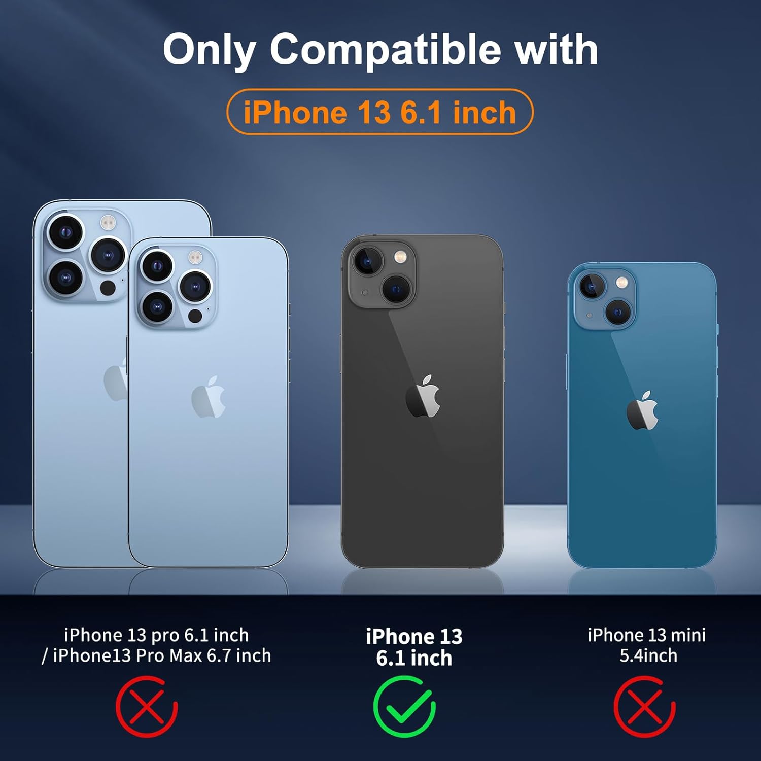 SUPFINE Funda magnética para iPhone 13, compatible con MagSafe, protección contra caídas de grado militar de 10 pies, 2 protectores de pantalla de