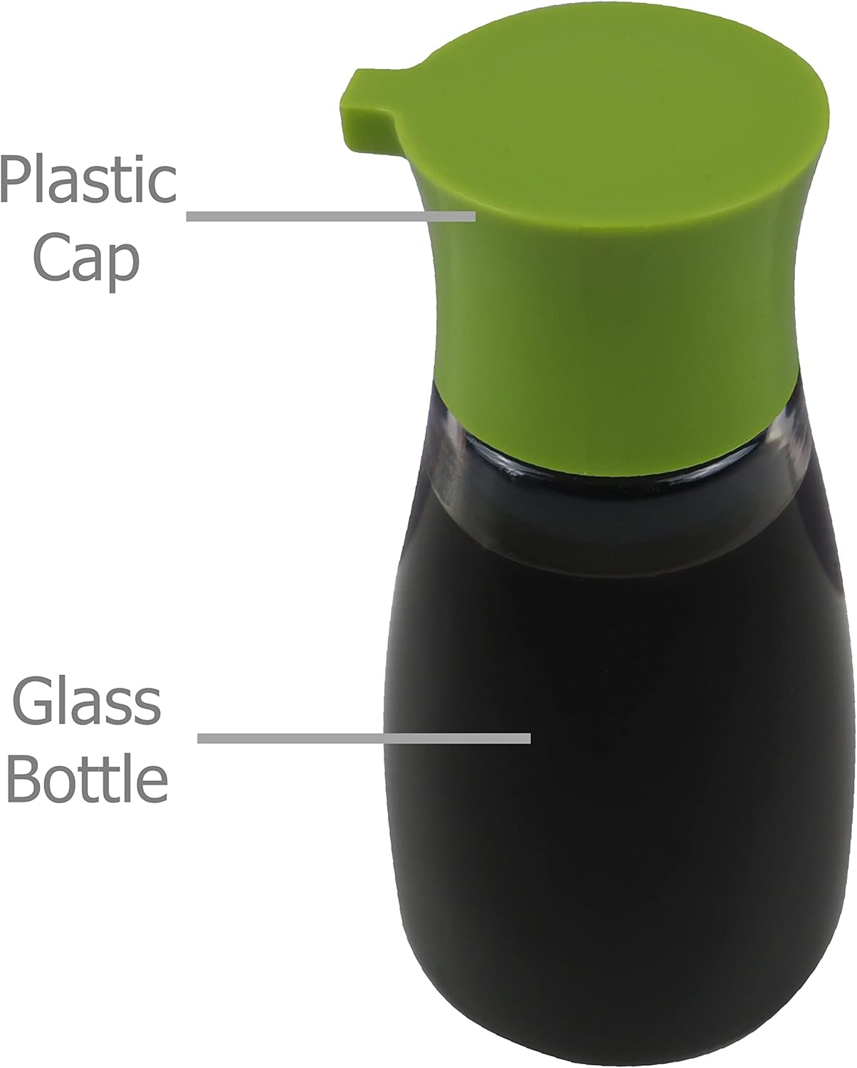 Juego de 2 botellas de vidrio dispensadoras para salsa de soja y vinagre de aceite de oliva, adecuado para cocina, barbacoa, uso