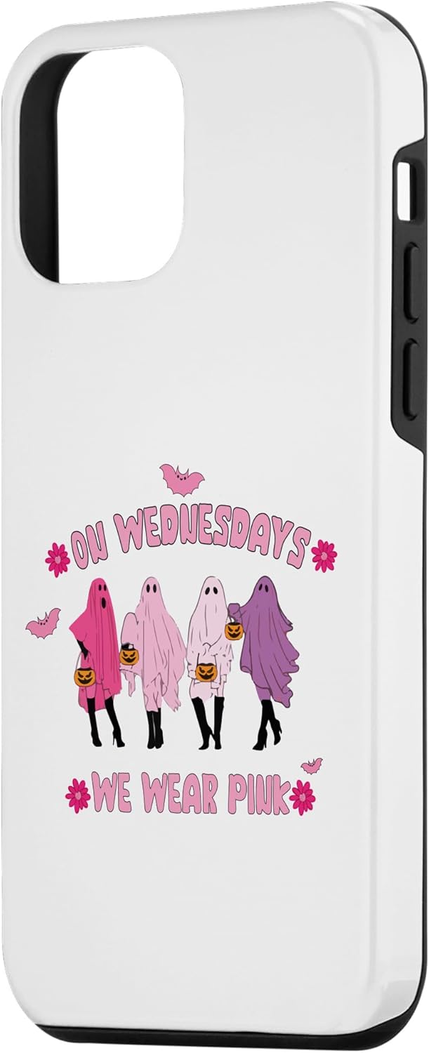 iPhone 12 mini El miércoles llevamos rosa lindo fantasma Halloween caso de cáncer de mama