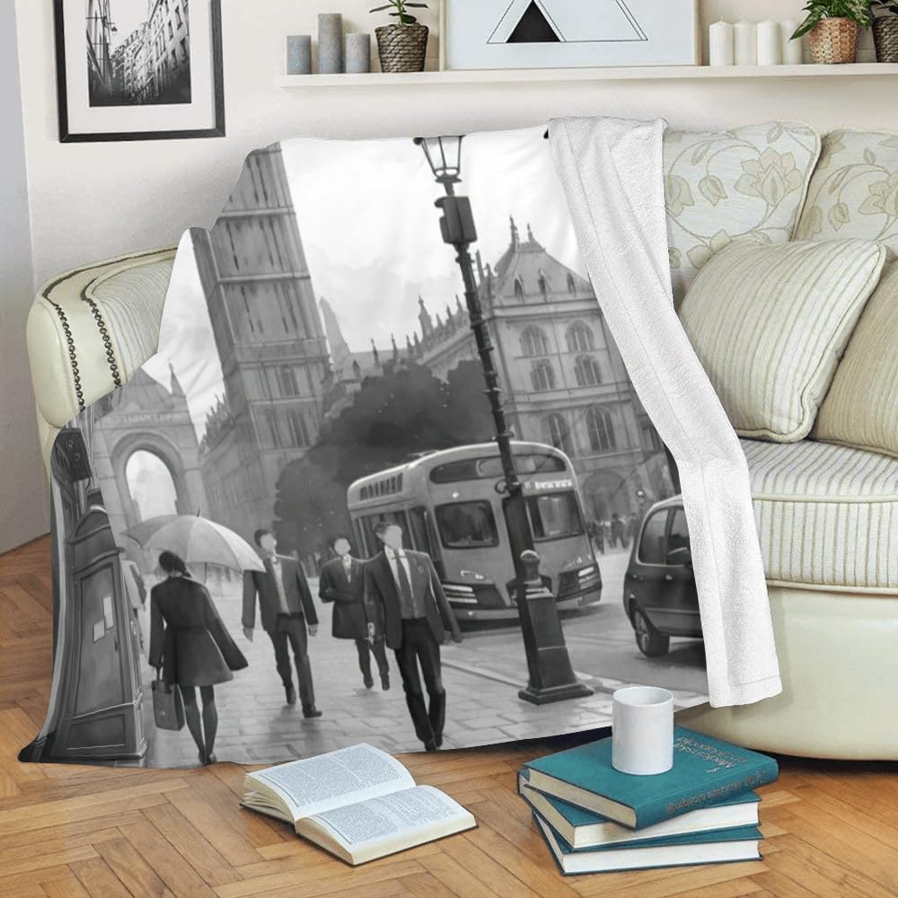 CUXWEOT Manta personalizada con texto del nombre, manta personalizada de forro polar súper suave del Big Ben de Inglaterra, Londres, para sofá, cama