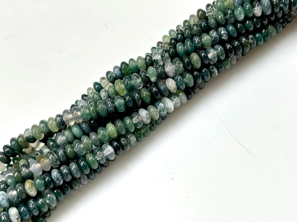 Heishi – Cuentas de piedras preciosas naturales de jade verde de 0.157 x 0.079 in, hebras sueltas de 16 pulgadas de largo, cuentas sueltas de