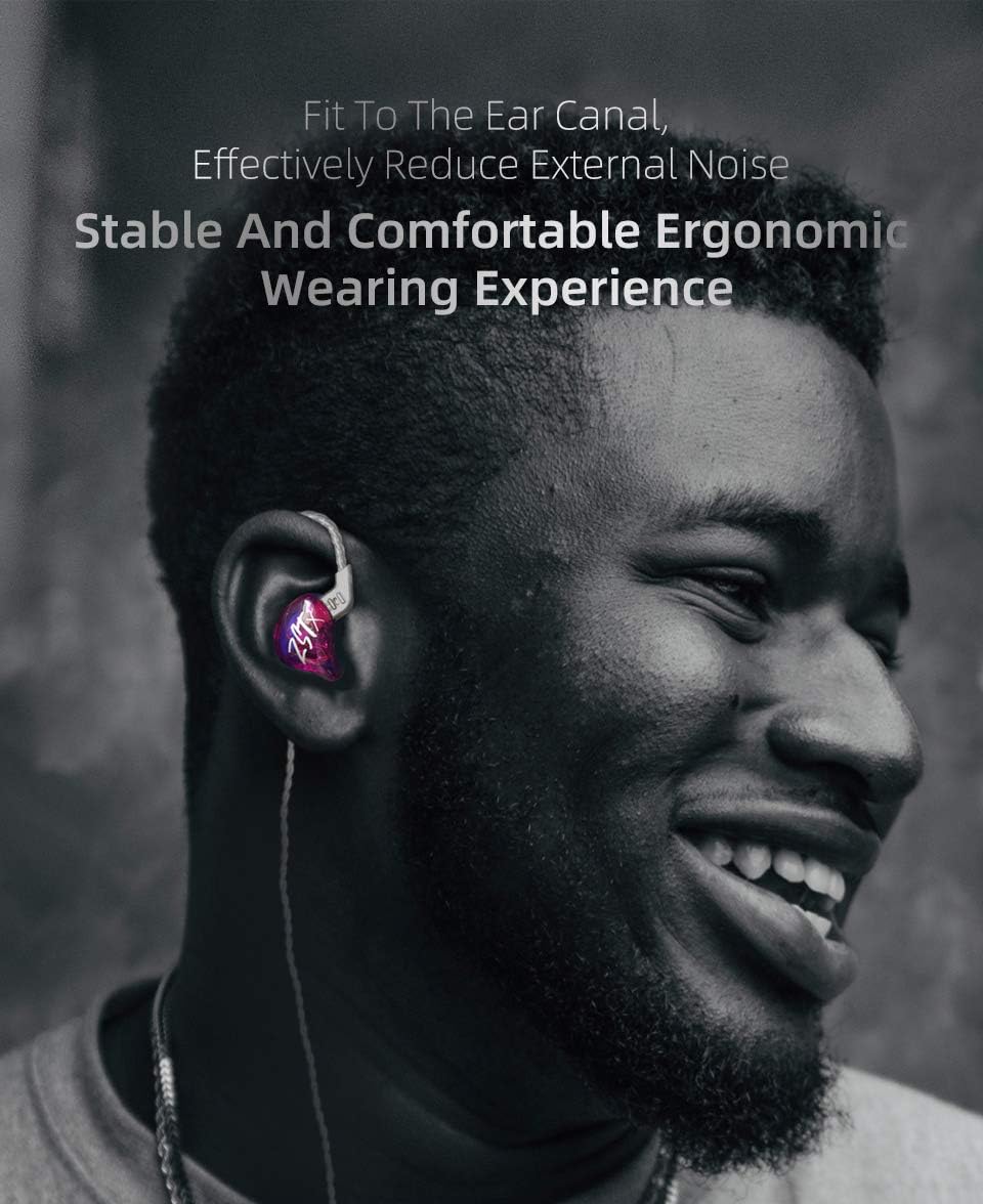 Kinboofi KZ ZSTX – Auriculares intrauditivos, 1BA 1DD HiFi con controlador híbrido, sonido de alta fidelidad, auriculares IEM con cable desmontable