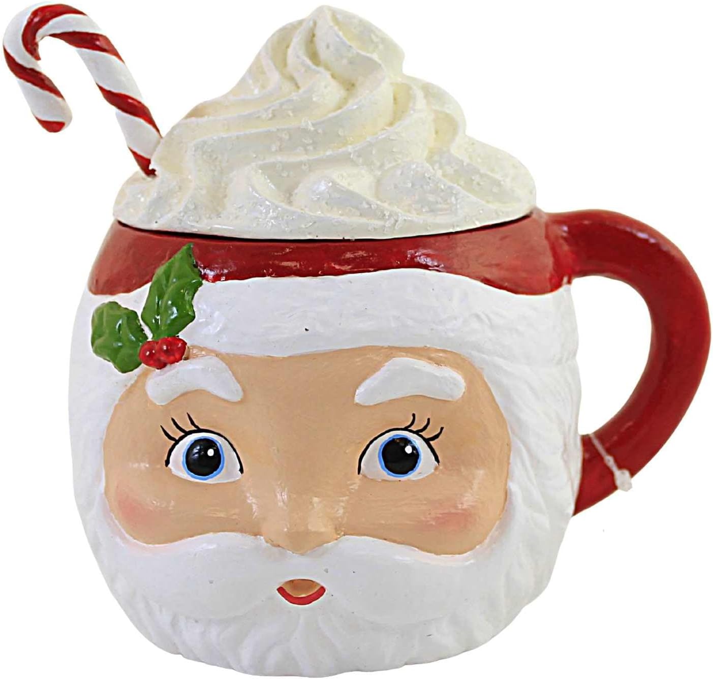 Bethany Lowe Sweet Tidings – Recipiente para taza con cabeza de Papá Noel, verde, rojo (TF1239)