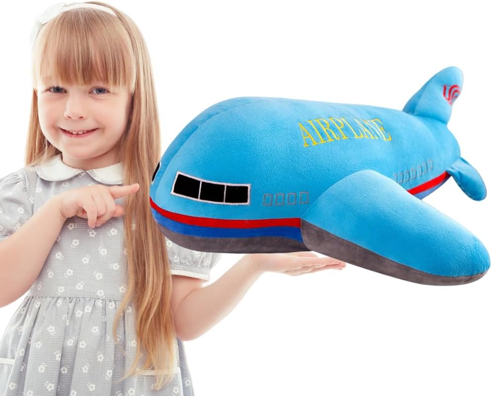 Juguete de peluche de 15.7 pulgadas, almohada de peluche de avión, cojín suave de avión de juguete, bonita decoración de guardería y juguete para
