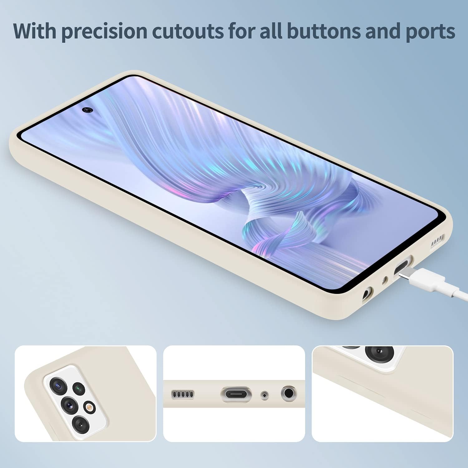 Boaixiaen Funda para Samsung Galaxy A52 5G, silicona líquida, delgada, suave, TPU, protección de cuerpo completo, a prueba de golpes, para Galaxy