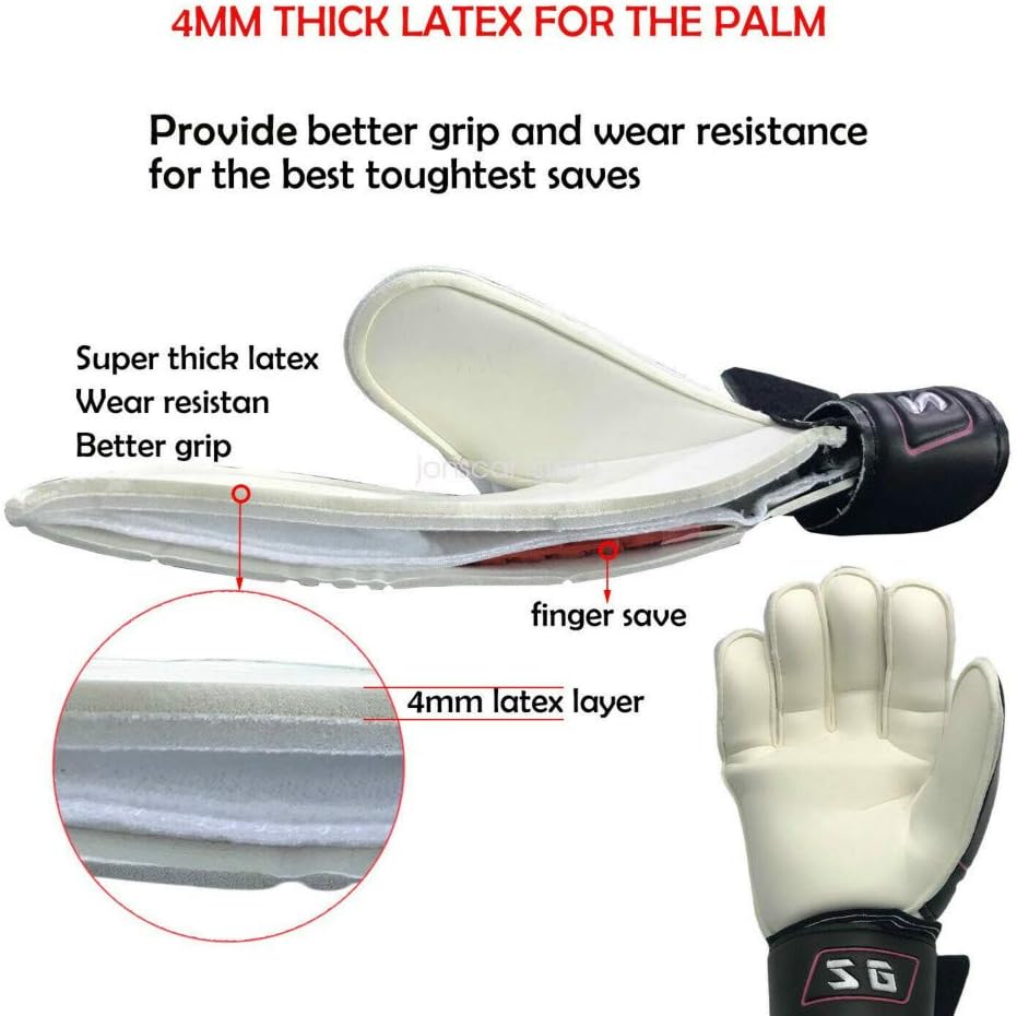 Guantes de portero de fútbol profesional para niños y adultos y jóvenes con protección para los dedos de látex para fútbol y portero