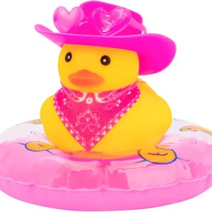 wonuu Decoración de pato de goma para automóvil, accesorios de decoración de tablero de instrumentos de vaquero occidental con mini anillo de wonuu Decoración de pato de goma para automóvil, accesorios de decoración de tablero de instrumentos de vaquero occidental con mini anillo de