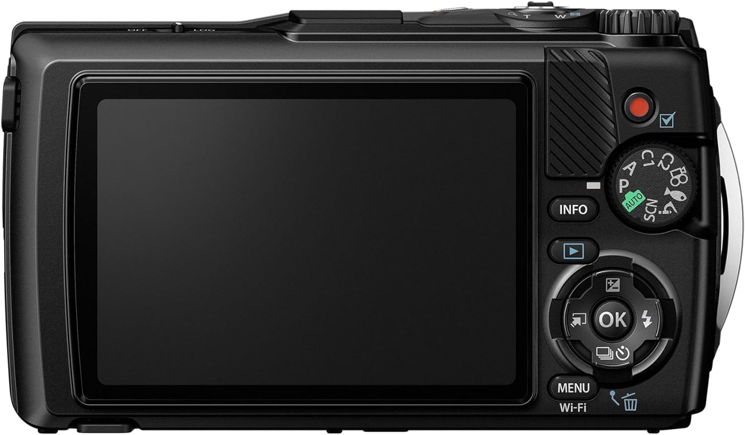 OM SYSTEM Tough TG-7 – Cámara subacuática negra, impermeable, a prueba de congelación, brillo de alta resolución, video 4K 44x Macro Shooting