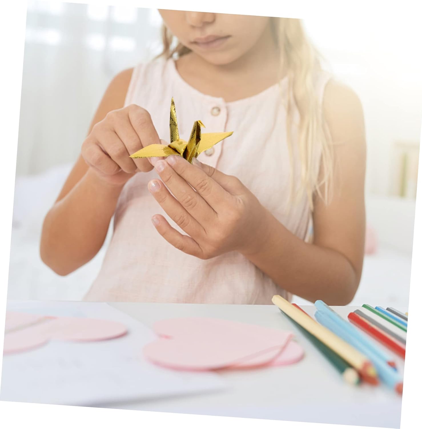 EXCEART 500 hojas de papel de cometa de origami perlado de una sola cara, adornos de álbumes de recortes, papel de regalo de Navidad, papel plegable