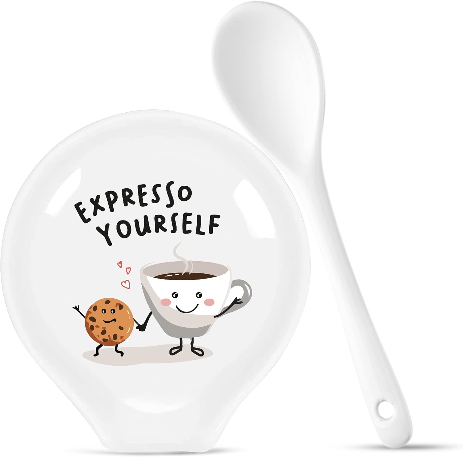 Soporte para cuchara de café de cuatro pulgadas, soporte para cuchara de café, soporte para cuchara de cocina, soporte para cucharas de cerámica,