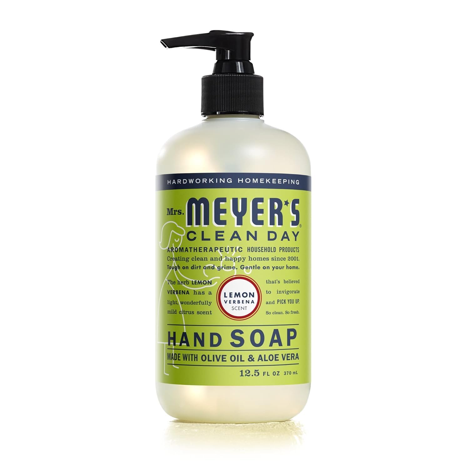 MRS. MEYER’S CLEAN DAY Jabón de manos, hecho con aceites esenciales, fórmula biodegradable, limón verbena, 12.5 fl. oz (paquete de 3)