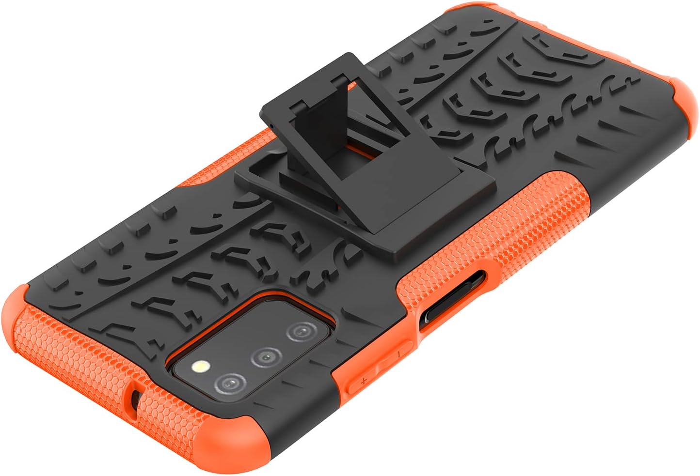 CCSmall Funda para Samsung Galaxy A03S, diseño de patrón de neumáticos híbrido TPU+PC Material doble capa de protección a prueba de golpes con