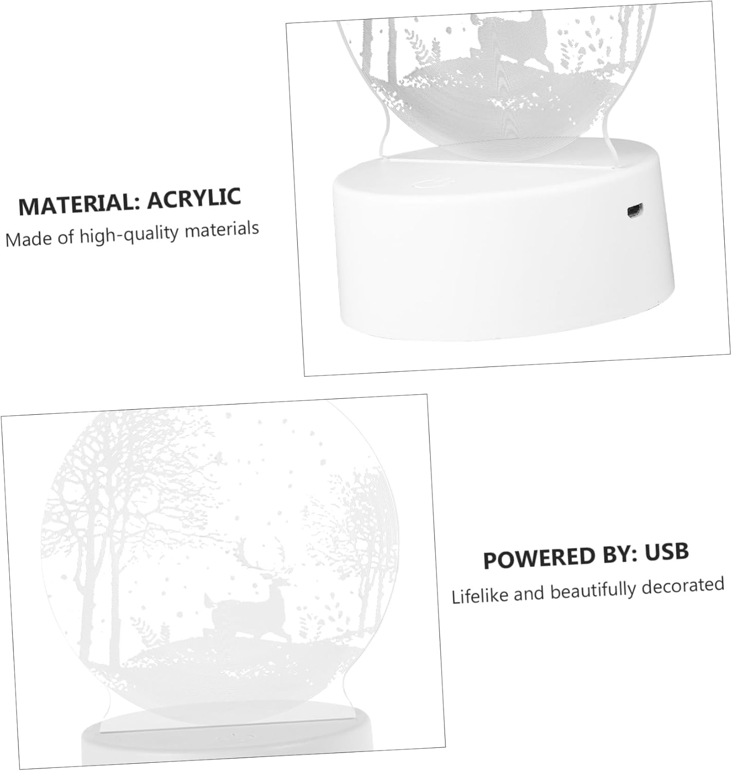 Angoily 1pc Christmas Night Light Chic Night Light Christmas Table Lamp Led Illusion Lamp Bedside Light Lamp Christmas 3D Lamp Decor Led Night Light