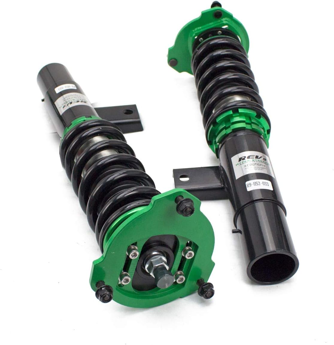 Rev9 R9-HS2-033_6 Hyper-Street II Kit de bajada de suspensión de coilover de amortiguador, amortiguador mono-tubo con ajuste de rebote de 32 clics,