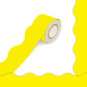 Bordes de tablón de anuncios de 60 pies, borde ondulado amarillo puro con diseño de lÃnea ondulada para la escuela, el aula y las oficinas Bordes de tablón de anuncios de 60 pies, borde ondulado amarillo puro con diseño de lÃnea ondulada para la escuela, el aula y las oficinas