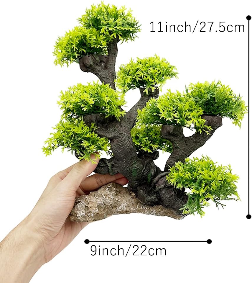 Smoothedo-Pets Plantas de acuario, decoraciones de pecera, tamaño mediano, 11 pulgadas, plantas artificiales de plástico, peces dorados, paisaje