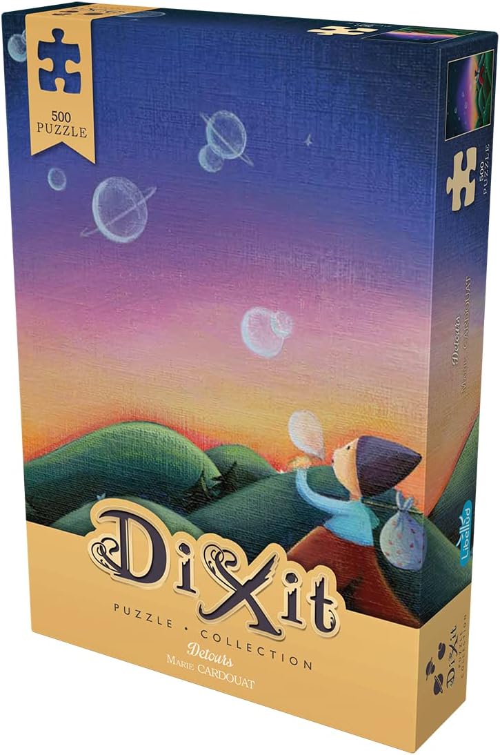 Dixit Detours – Rompecabezas de 500 piezas, divertido para niños y adultos, fácil de enmarcar, incluye una tarjeta exclusiva con ilustraciones de