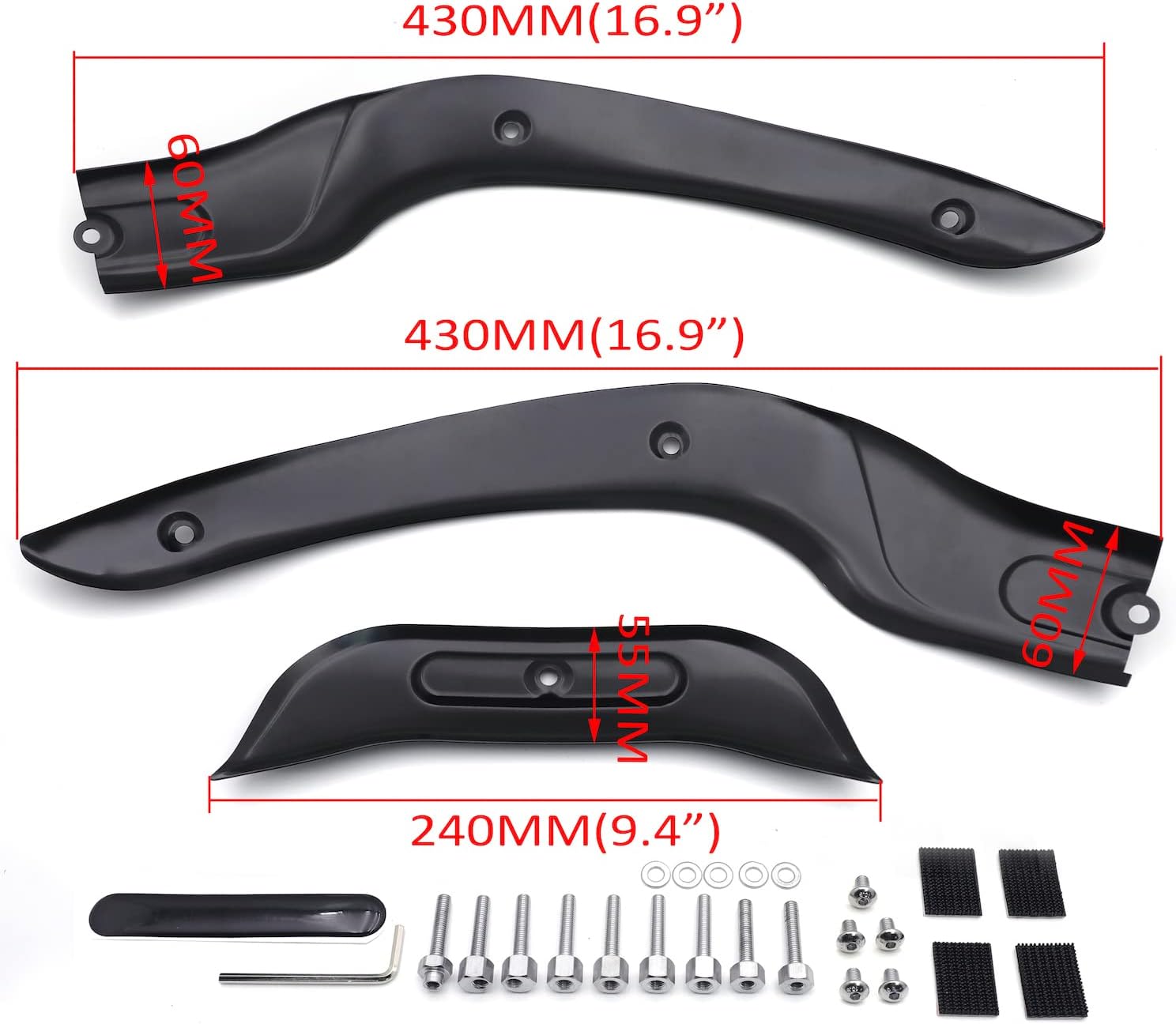Kit de molduras de parabrisas de motocicleta compatible con H-D Road Glide 04-13 FLTR EFI FLTRI PNMT449-BK