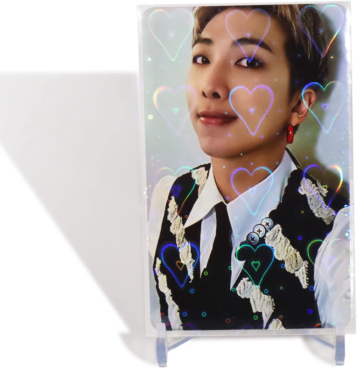 100 fundas holográficas para tarjetas Kpop, fundas para tarjetas fotográficas, mini protectores de fotos para bolsillos de carpeta (2.23 x 3.31