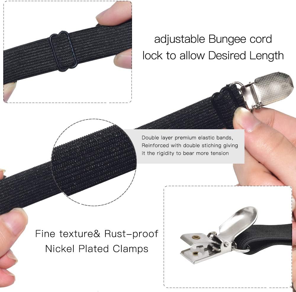 Clips ajustables para sábanas, correas de soporte y tirantes, agarre, se extienden de 21 a 80 pulgadas, bandas elásticas de estilo largo, traje