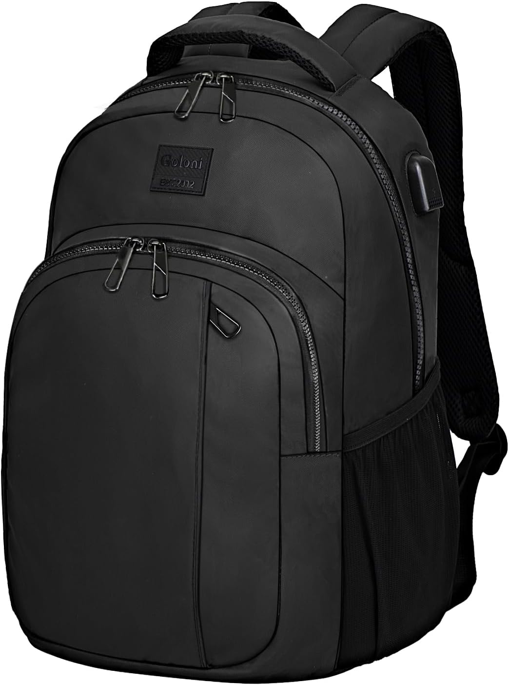 Goloni Mochila ligera e informal para laptop, bolsa de viaje clásica de mano, con puerto de carga USB para hombres y mujeres, Negro -, Classic