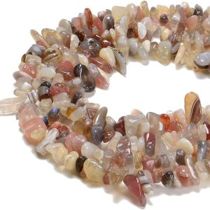 PLTbeads Cuentas de piedras preciosas naturales de ágata de Botswana de 0.276-0.315 in, cristales curativos para la cintura, pulseras de collar, PLTbeads Cuentas de piedras preciosas naturales de ágata de Botswana de 0.276-0.315 in, cristales curativos para la cintura, pulseras de collar,