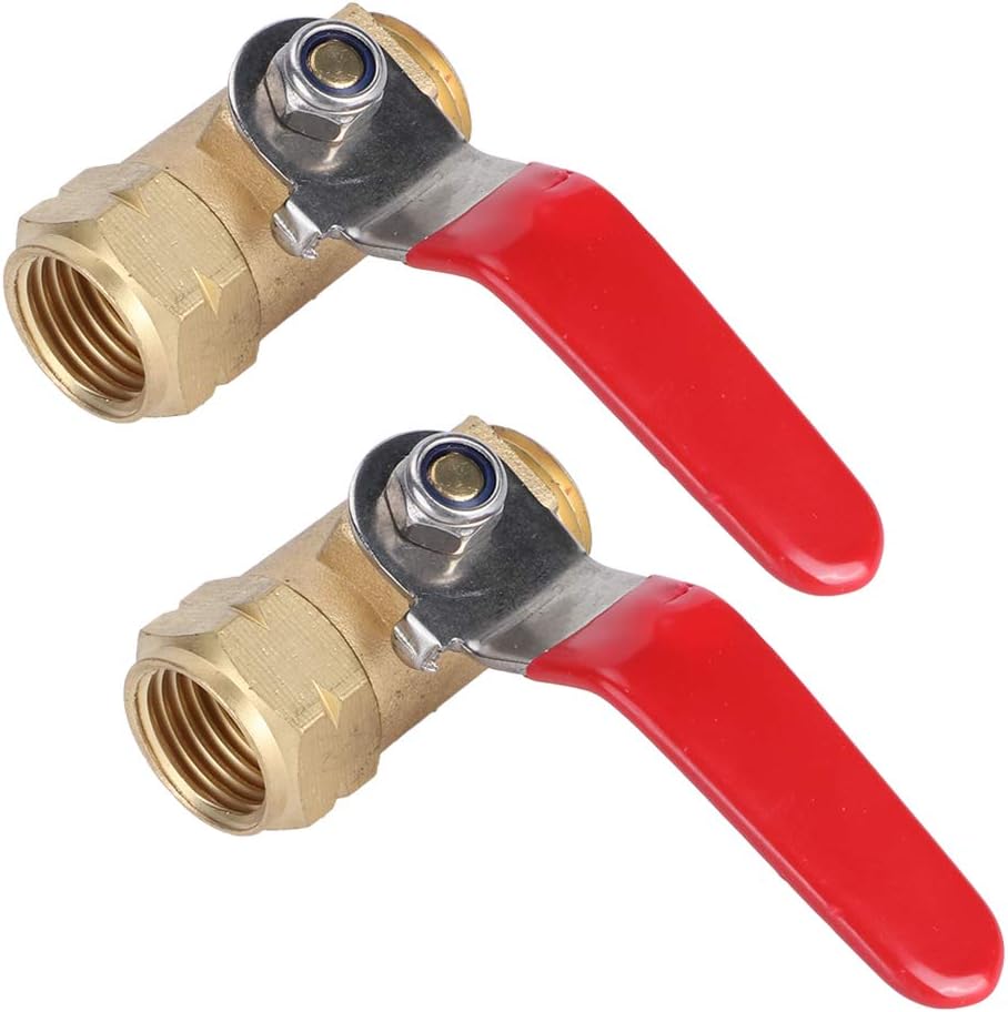 Fydun G38in DN10 Fem M Thread Copper Valve Switch Shutoff Valve Red Lever Handle Sprayer Parts G38in DN10 Fem M for Family