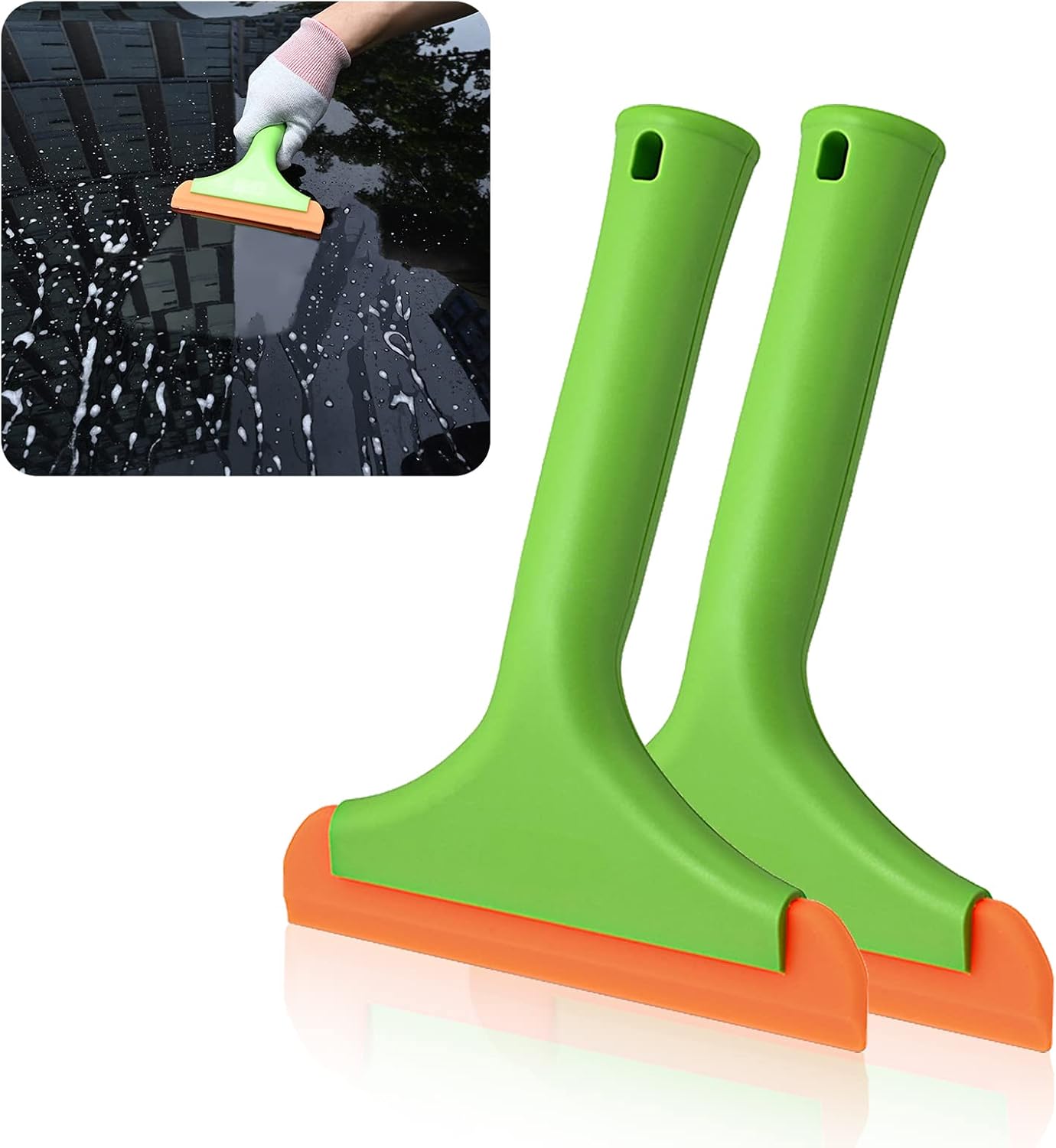 2 raspadores de goma para automóvil, herramientas de película adhesiva antiarañazos, raspador multifuncional para limpiaparabrisas de vidrio, 7.5 x