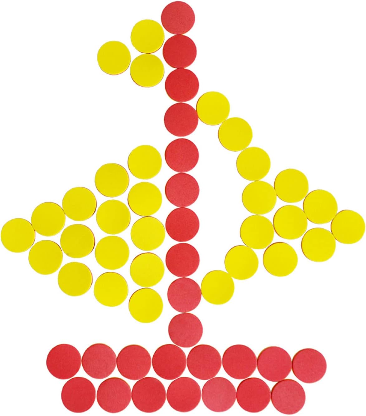DNB Contadores de espuma de 2 colores, contadores matemáticos de doble cara rojo-amarillo de 1 pulgada, fichas de conteo de aprendizaje temprano,