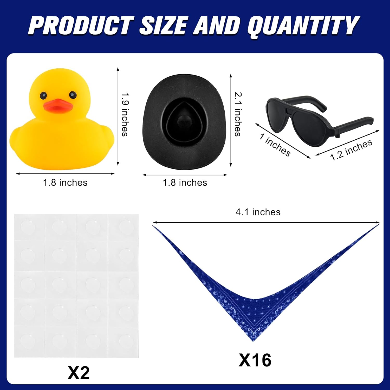 Juego de 16 mini pato de goma vaquero con sombrero de vaquero, bufanda y gafas de sol, mini patitos amarillos, juguete para fiesta de baño, mini