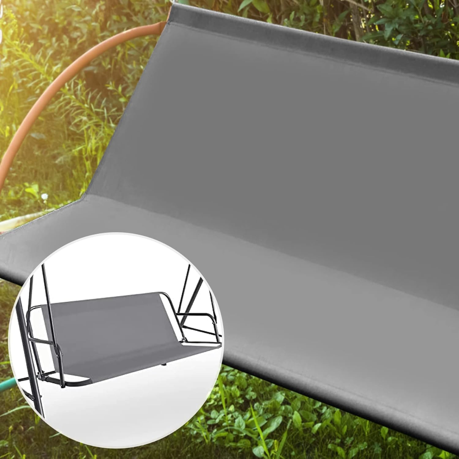 KUYYFDS Funda de repuesto para asiento de columpio, funda de asiento de columpio de jardín, impermeable, 45 x 19 x 19 pulgadas, apta para sillas de