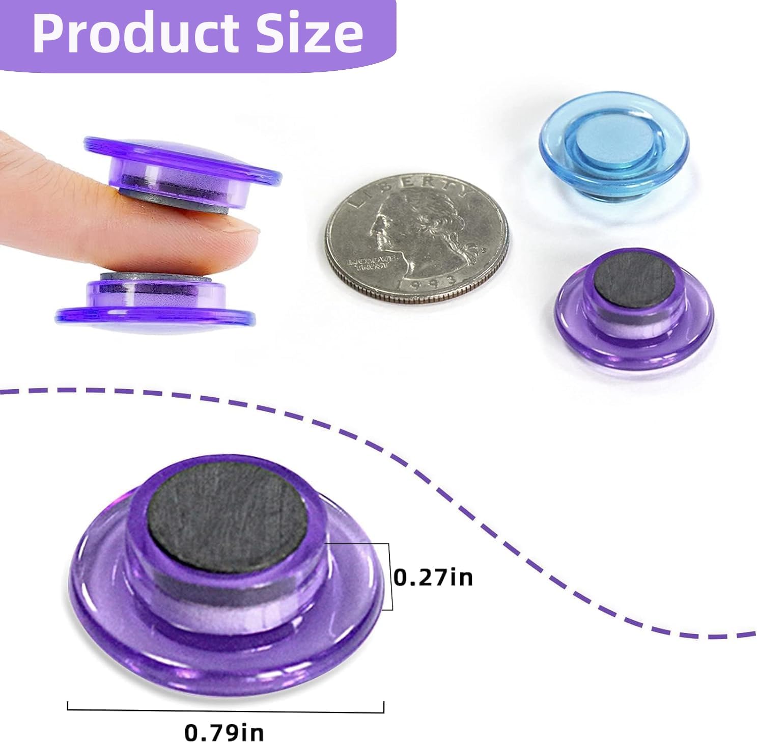 DIFIT 10 imanes para nevera pequeños y redondos para refrigerador, bonitos imanes para pizarra blanca, mini imanes fuertes para nevera, pequeños