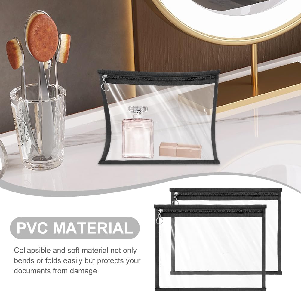 Bolsas transparentes con cremallera, bolsa impermeable de PVC, portátil, duradera, multiusos, bolsa organizadora transparente para cosméticos,