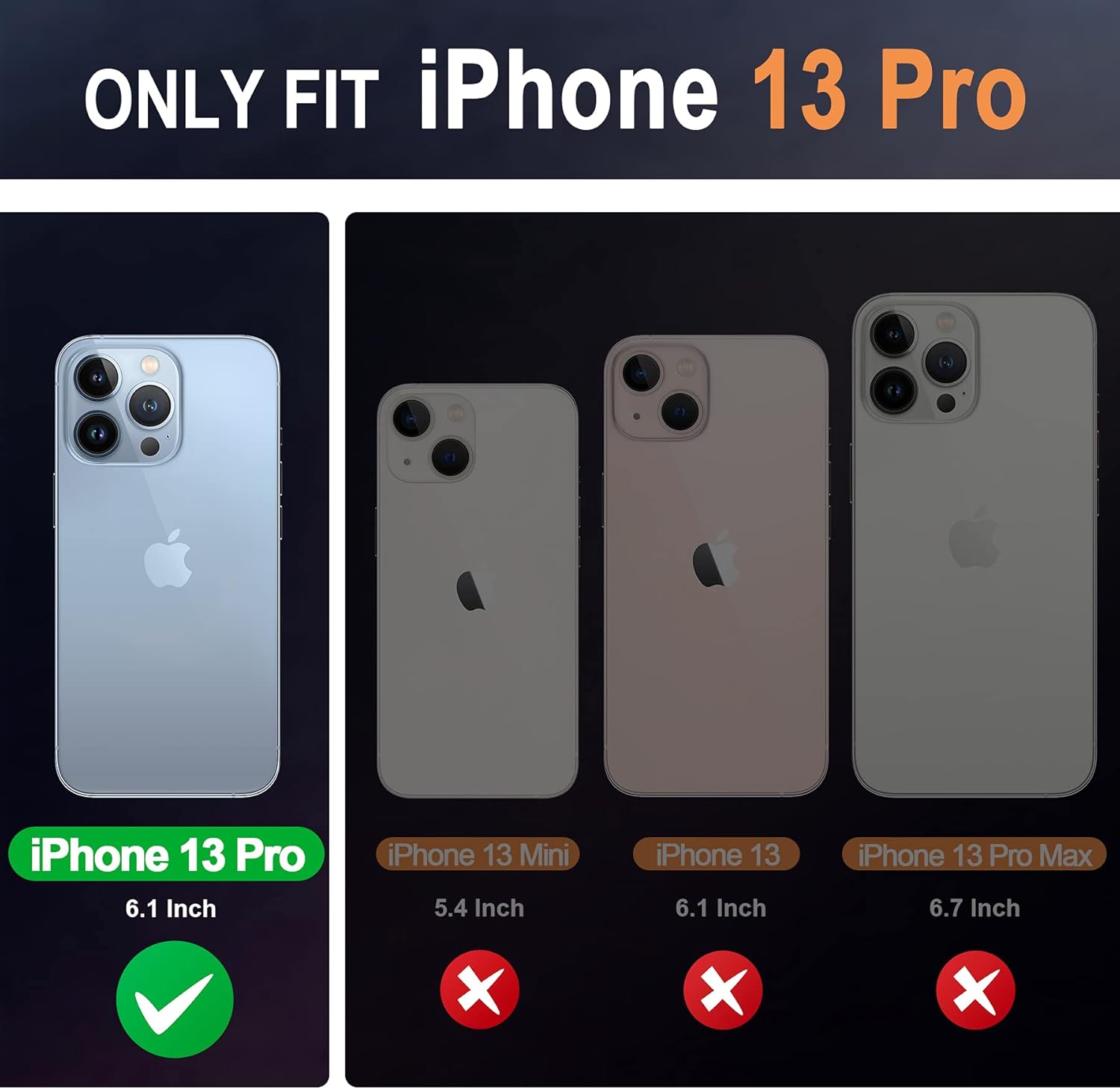 SHIELDON Funda para iPhone 13 Pro 5G, de piel auténtica, con función atril, bloqueo RFID, tarjetero y cierre magnético, funda de protección