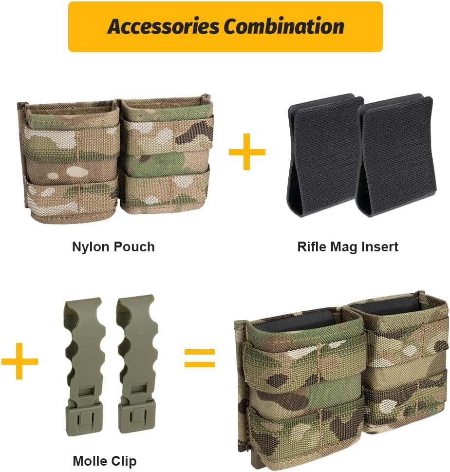 IDOGEAR – Bolsa para rifle Molle de 0.219 in, soporte para cargador de cargador con parte superior abierta para AR Mag con inserto de liberación