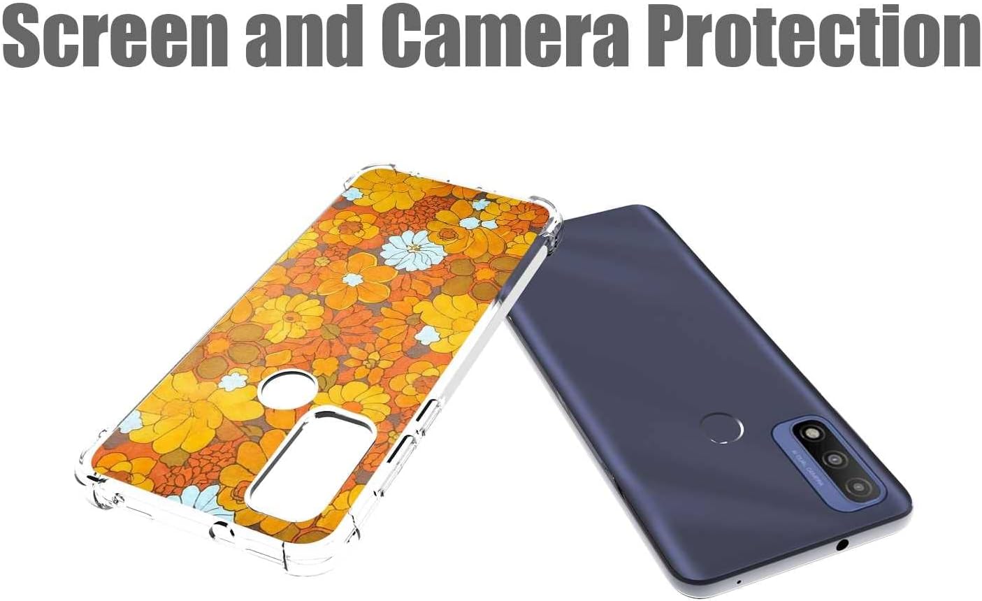 Compatible con Motorola Moto G Pure Floral Funda, 70’s Flower Daisy Floral Retro Groovy Hippie Indie Aesthetic para Moto Case Girls Women Soft TPU