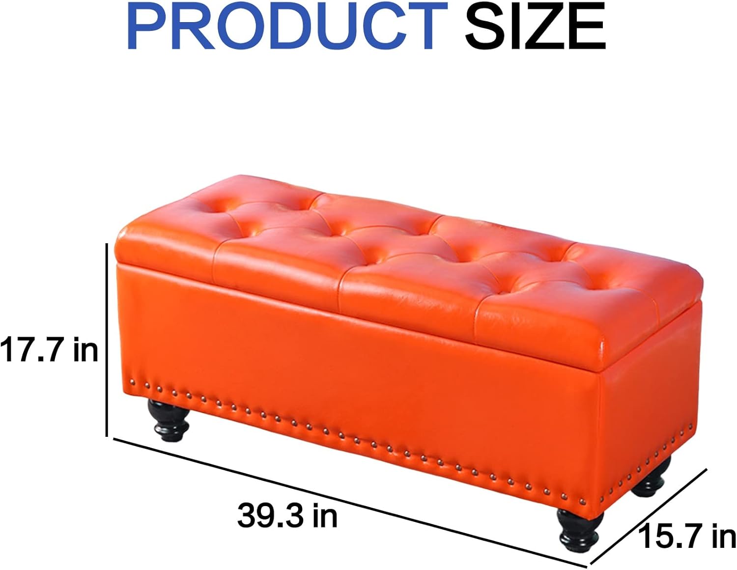 DSGAMER Otomana de almacenamiento, banco de entrada con botones de piel sintética con almacenamiento, taburete para cambiar zapatos, baúl de juguete