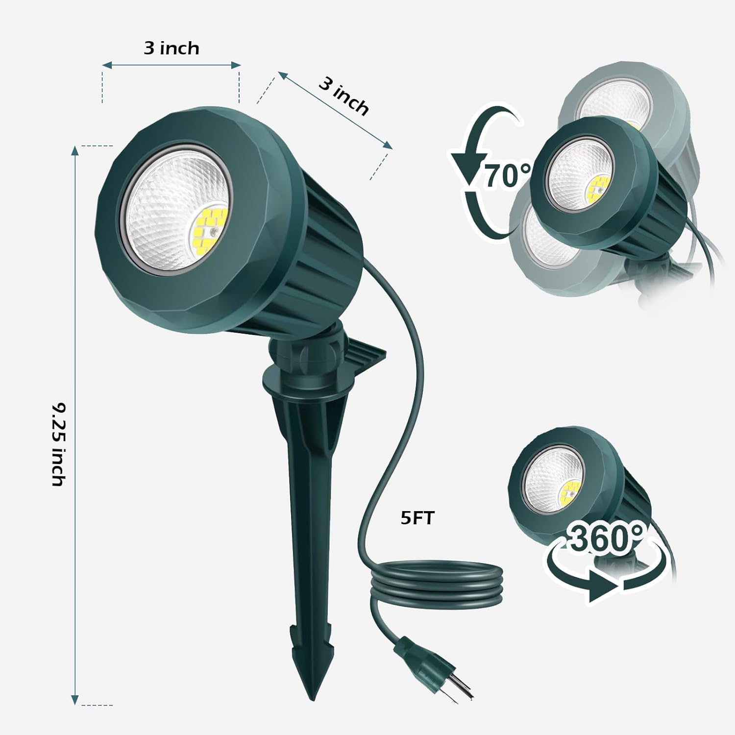 Foco de Navidad de Halloween para exteriores focos LED de 10 W para exteriores, 2700 K, blanco cálido con 3 lentes adicionales (rojo, verde, azul)