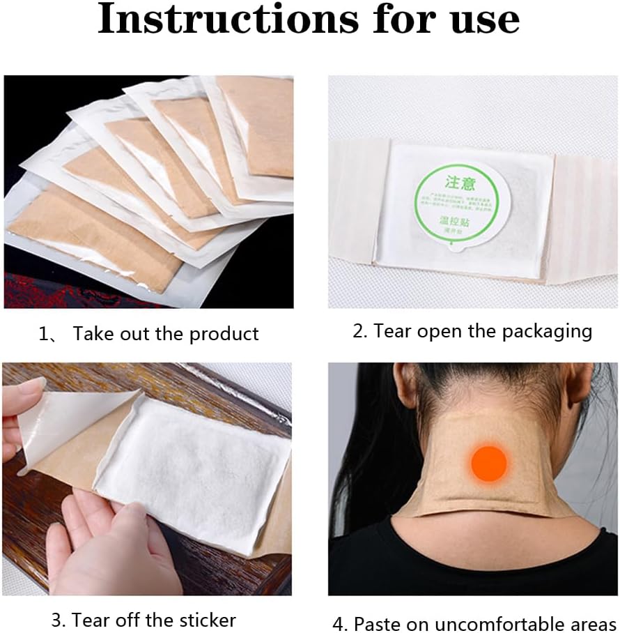 (20 piezas) Moxibustión Parche Autocalentable Mugwort Pads Hierba Natural Pasta Ajenjo Pegatina Moxa Artemisia