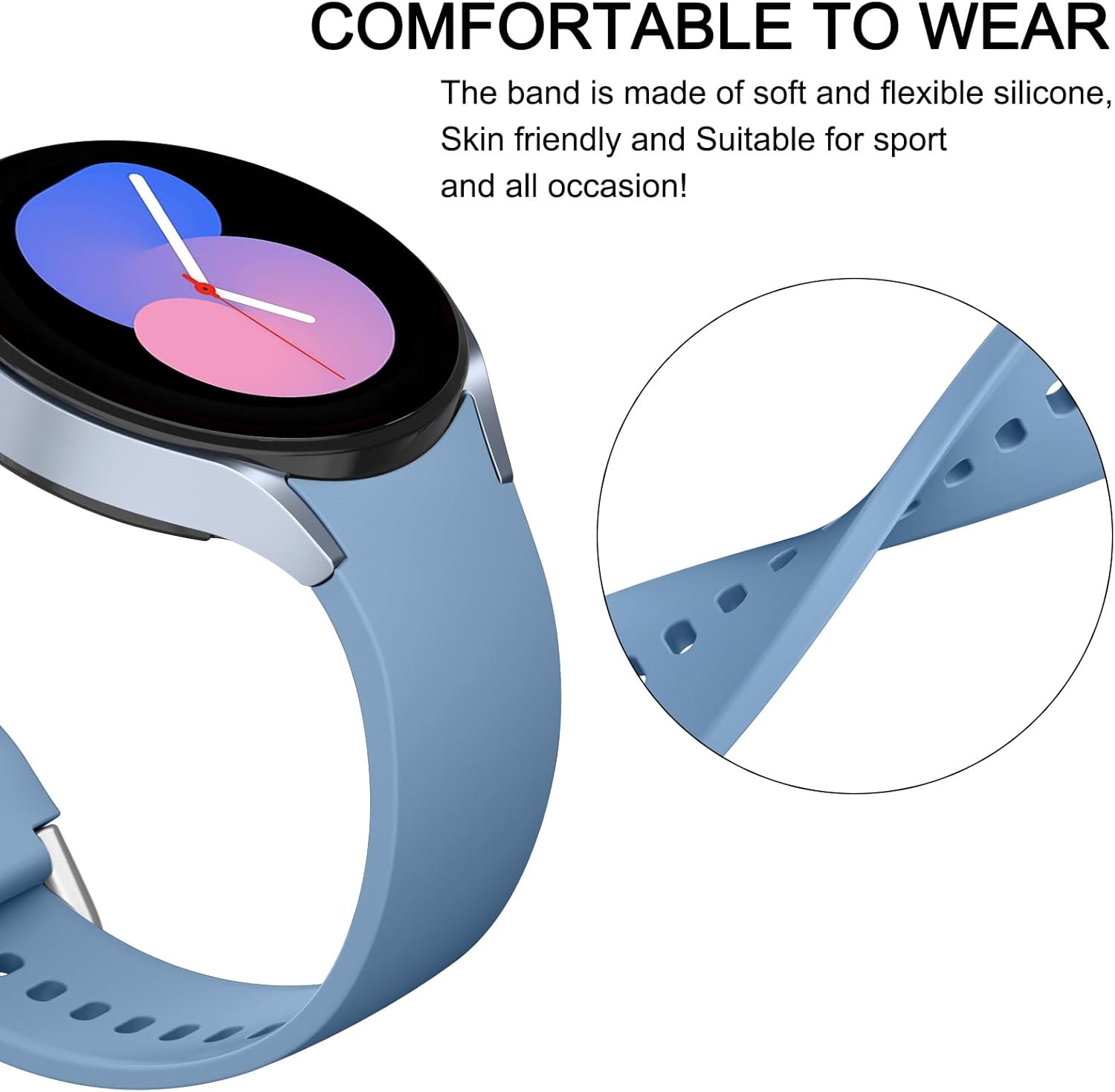 AK Correa de repuesto ajustable para Samsung Galaxy Watch 5 de 1.575 pulgadas, 1.732 pulgadas, Galaxy Watch 5 Pro de 1.772 pulgadas, 0.787 pulgadas,