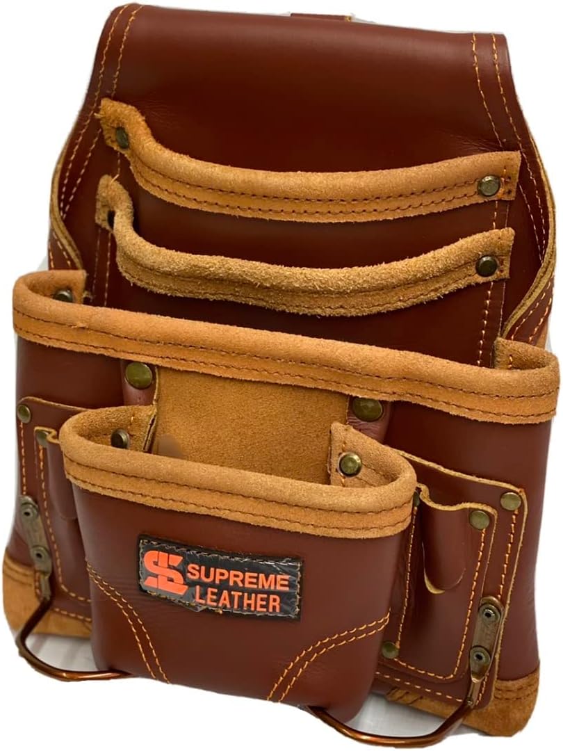 Bolsa de herramientas de cuero para construcción, bolsas de herramientas perfectas para carpinteros, electricistas, paneles de yeso, trabajo de