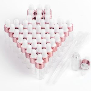 Easeen 50 botellas cuentagotas de muestra, mini botellas cuentagotas de 0.11 onzas líquidas con 2 cuentagotas de plástico para viajar, aceites Easeen 50 botellas cuentagotas de muestra, mini botellas cuentagotas de 0.11 onzas líquidas con 2 cuentagotas de plástico para viajar, aceites